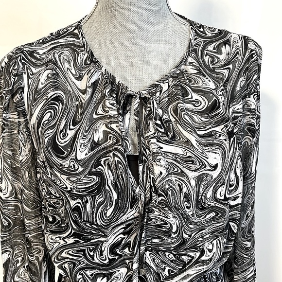 MICHAEL KORS NWOT Long Sleeve Georgette Printed Lined Dress, Size M - Picture 4 of 14